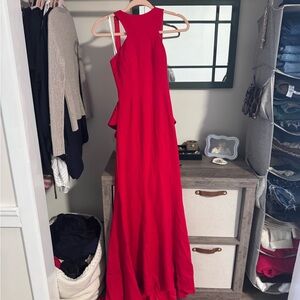 Xscape Vibrant Red Sleeveless Maxi Gown